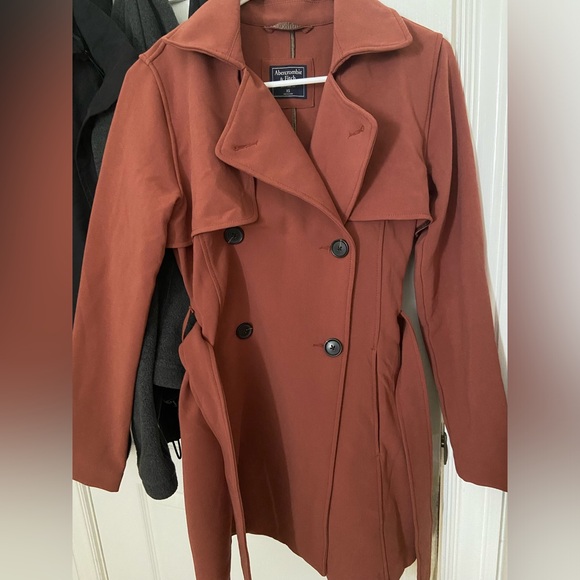 Abercrombie XS terracotta drapey trench - Picture 3 of 10